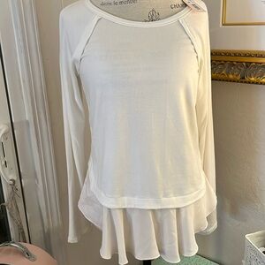 Rebecca Taylor, long sleeve terry silk top size large NWT